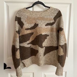 Thick Camo Anthropologie Sweater size M